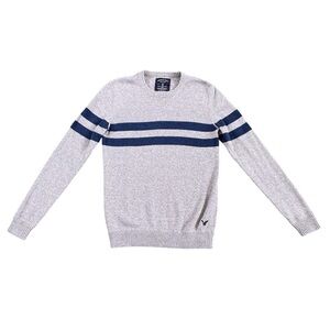 American Eagle Gray Striped Sweater